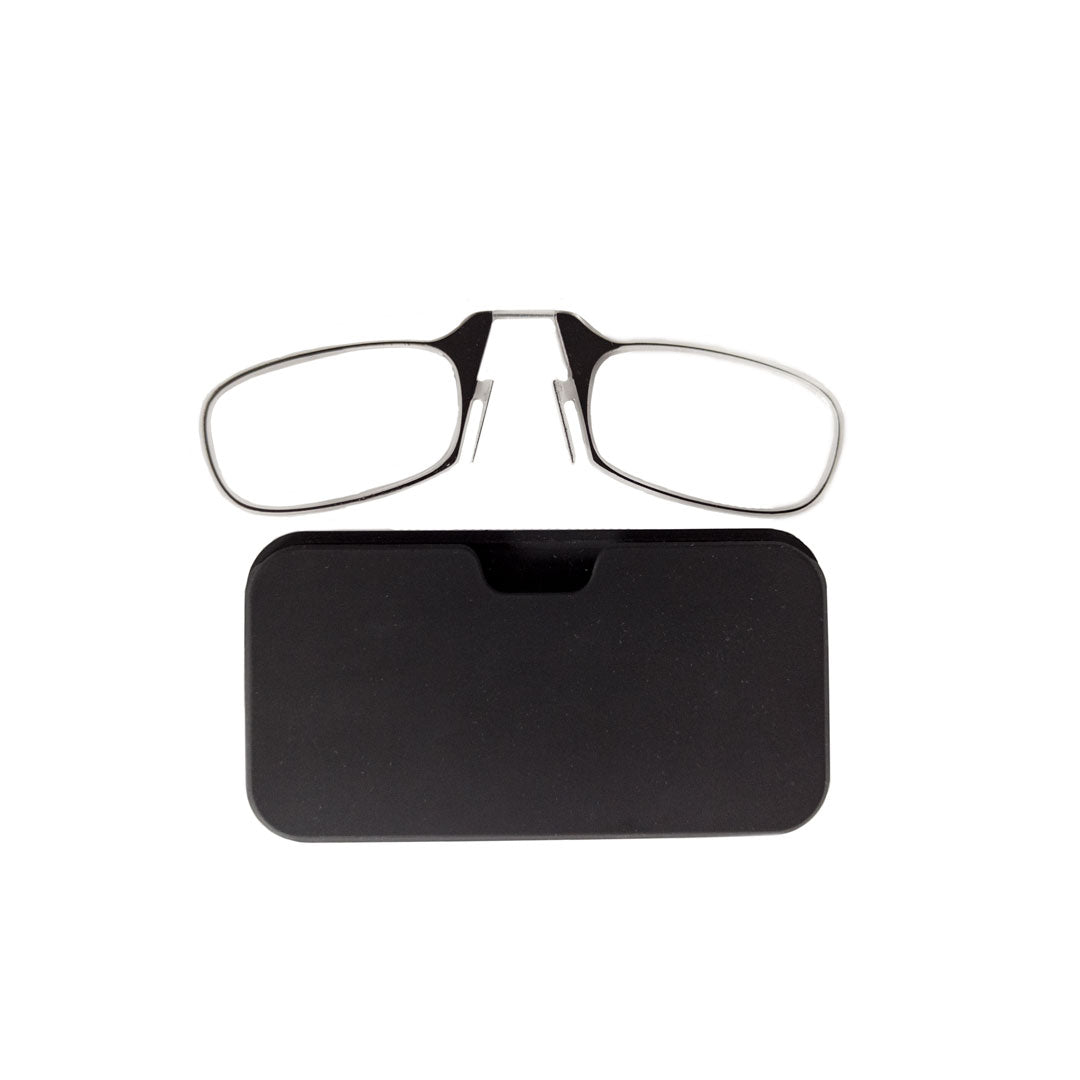 Thin reading glasses with mobile phone case
